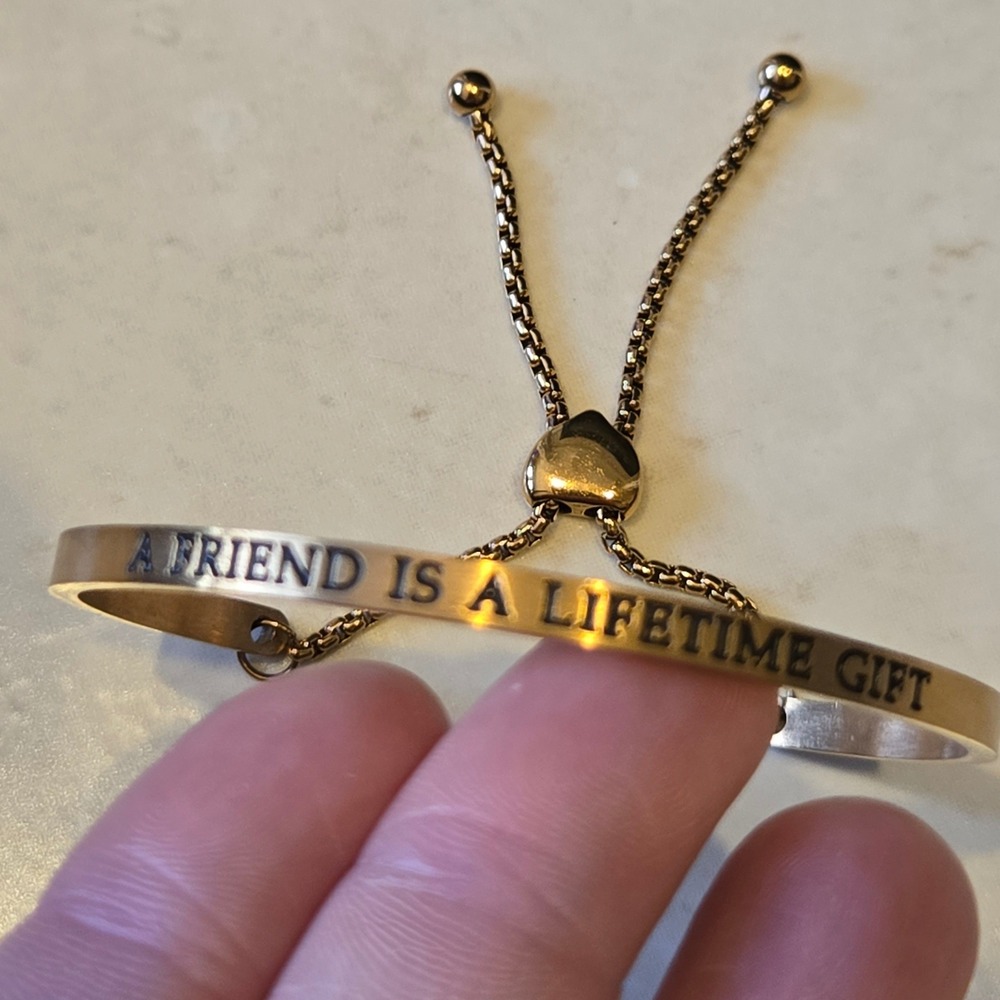 Intuitions Stainless Steel Gold Tone Bolo Bracelet Friend Gift Adjustable Cuff